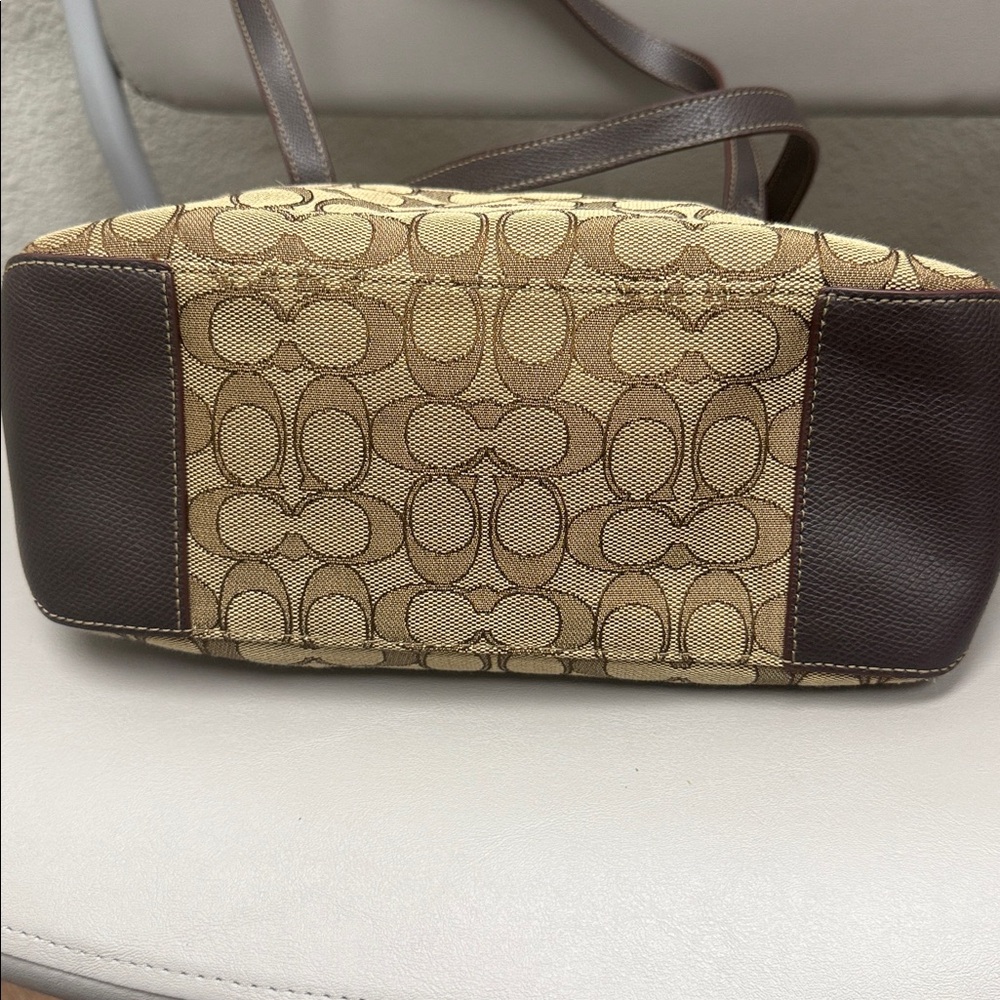 Coach Tan and Brown Signature Tote - Picture 8 of 12